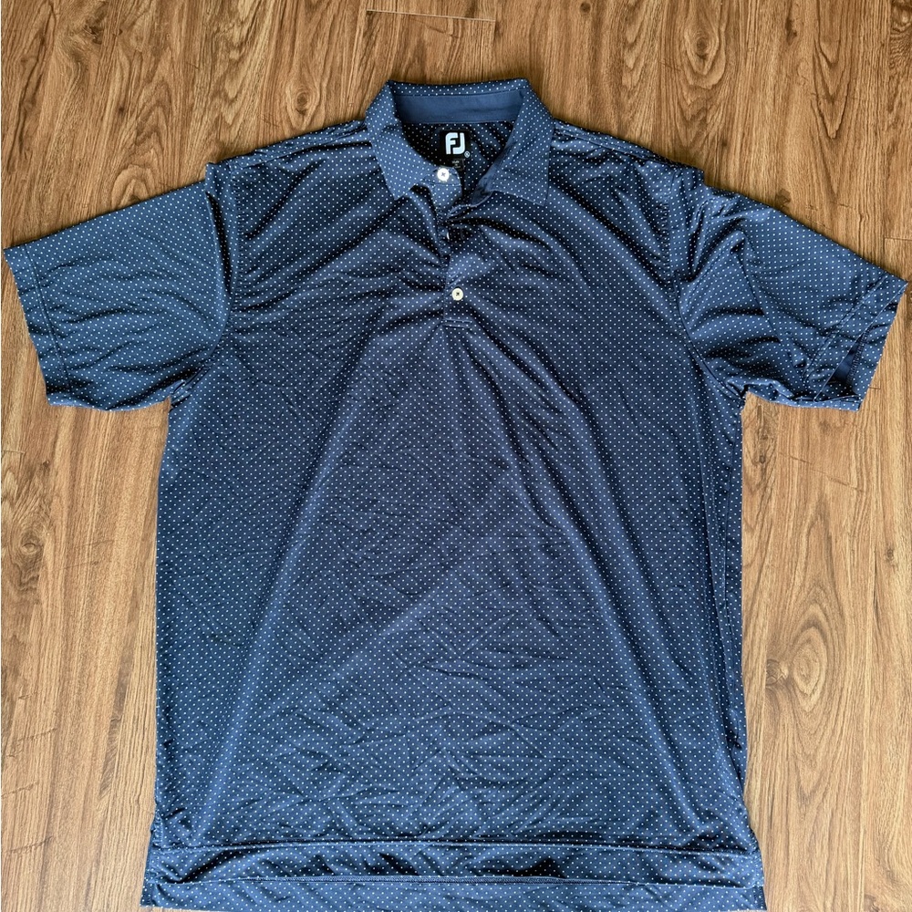 FootJoy Navy Polo with Micro Dot Print